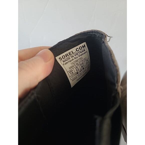 Sorel WMS SZ 7.5 Chelsea Boots Gray Black Ankle Booties SMALL FLAW Waterproof - Picture 7 of 10